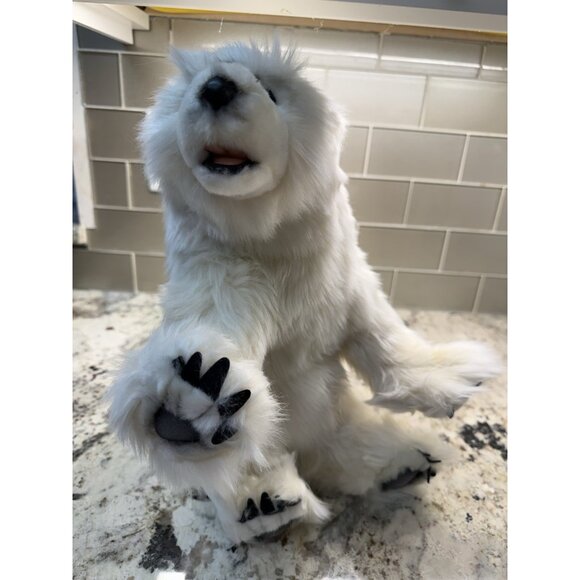 VTG Hansa  Realistic Standing  Sitting Polar Bear Stuffed Animal Rare HTF Nos - Picture 2 of 16